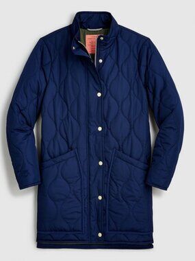 J.Crew Quilted Cocoon Puffer Jacket with Primaloft in Navy